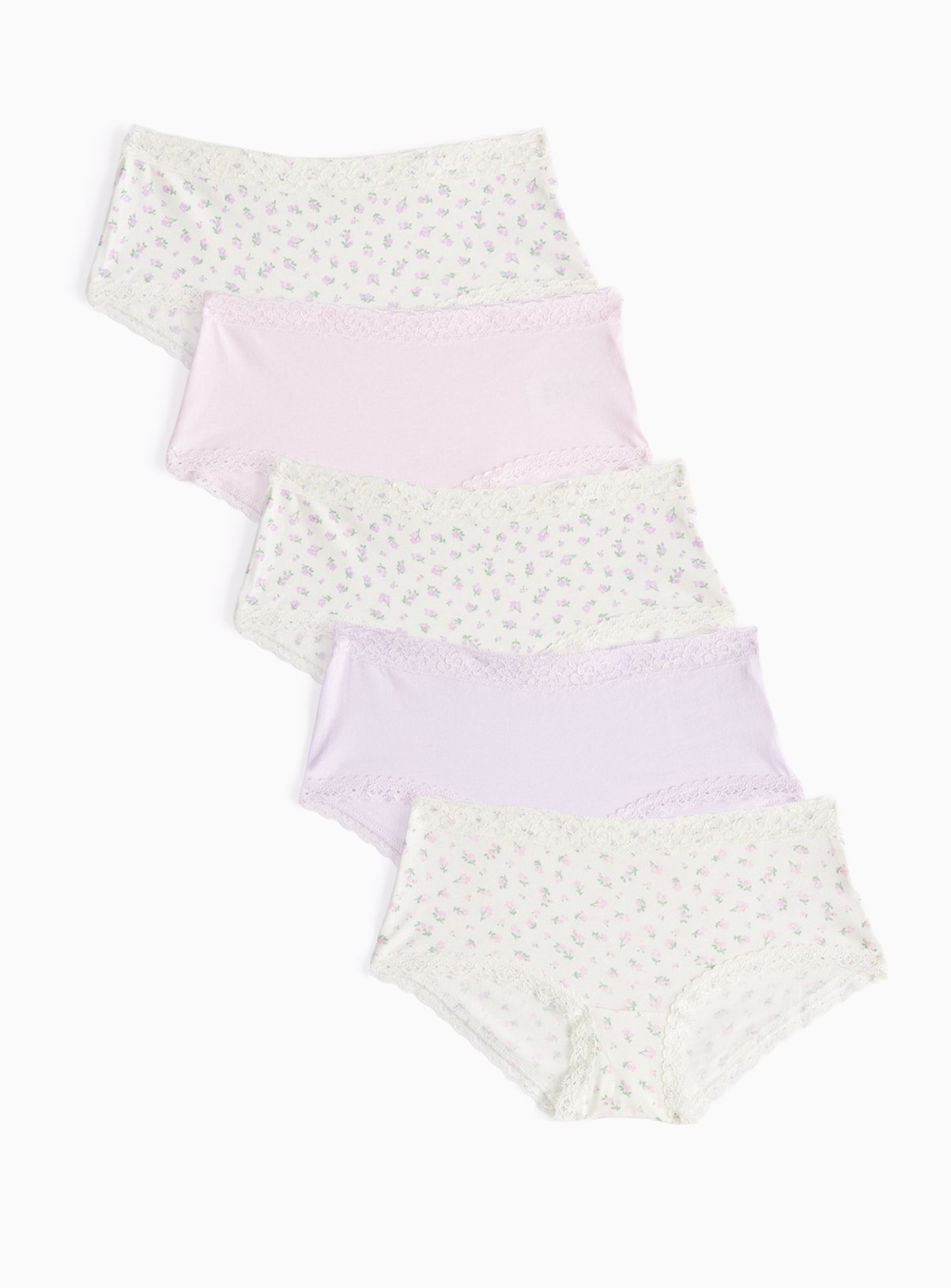 Cream Ditsy Print Shorts 5 Pack  5-6 years - Image 1 thumbnail